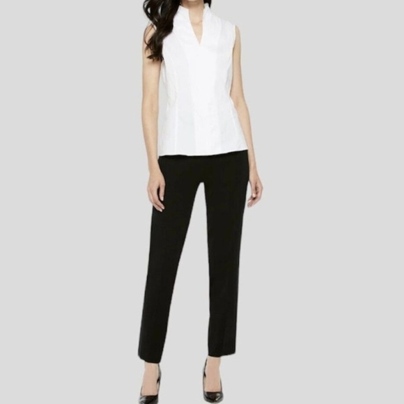 Ming Wang High Rise Straight Leg Black Knit Elastic Waist Pull-On Pants - Size L - Picture 13 of 13